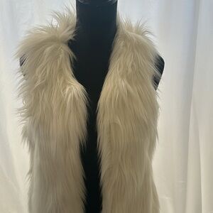 Long furry white sleeves coat